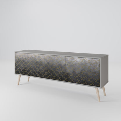 TESSELATED GRAYISH Mueble de TV de 3 Puertas