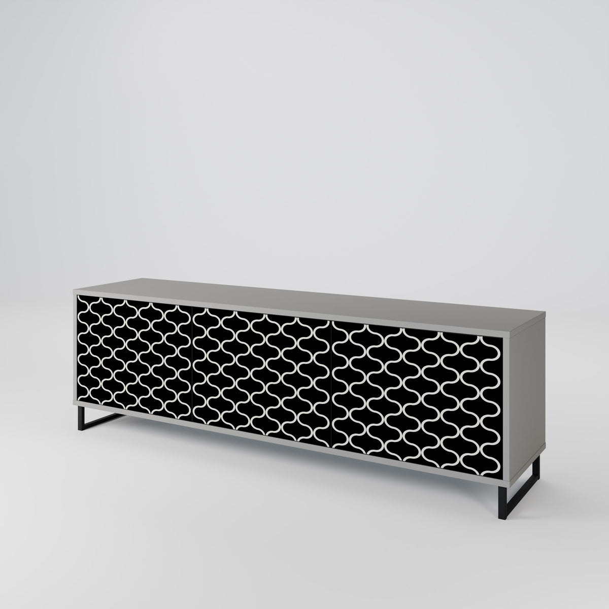 TESSELATED BLACKNESS Mueble de TV de 3 Puertas