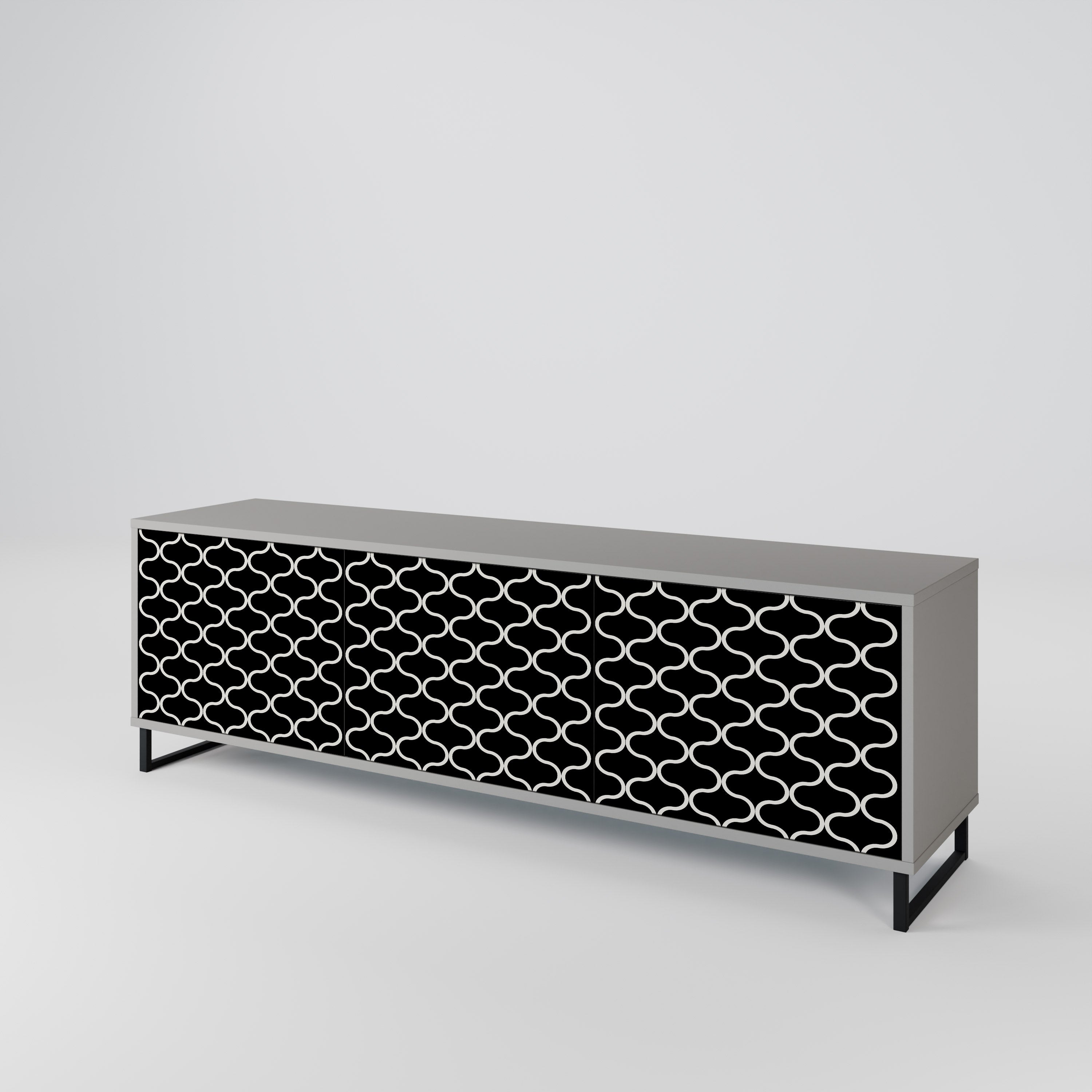 TESSELATED BLACKNESS Mueble de TV de 3 Puertas