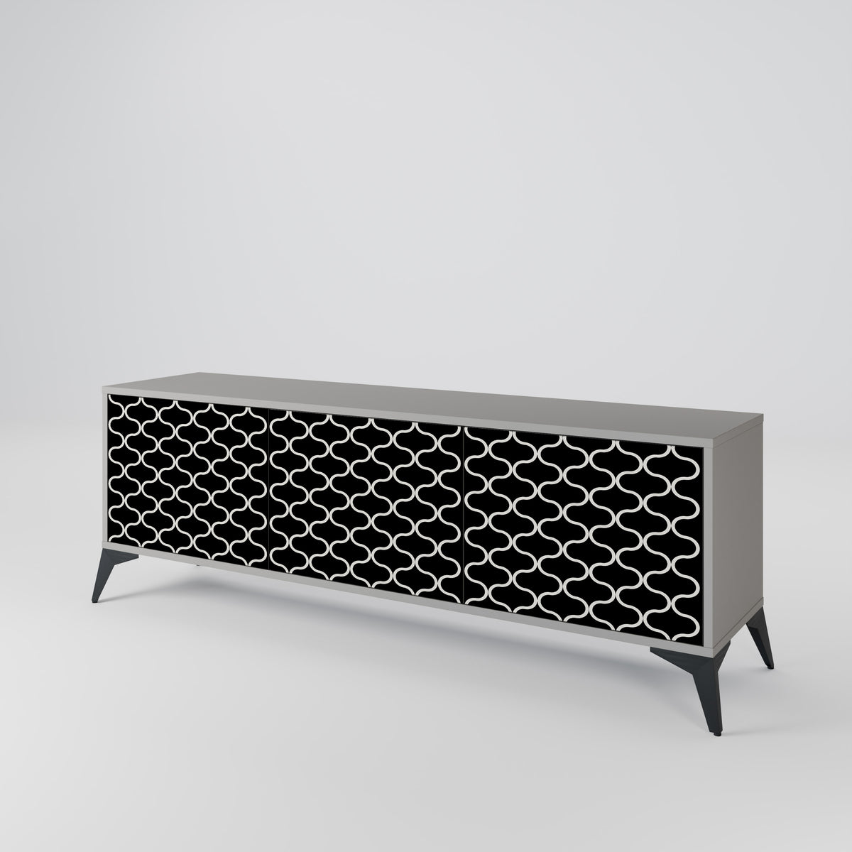 TESSELATED BLACKNESS Mueble de TV de 3 Puertas