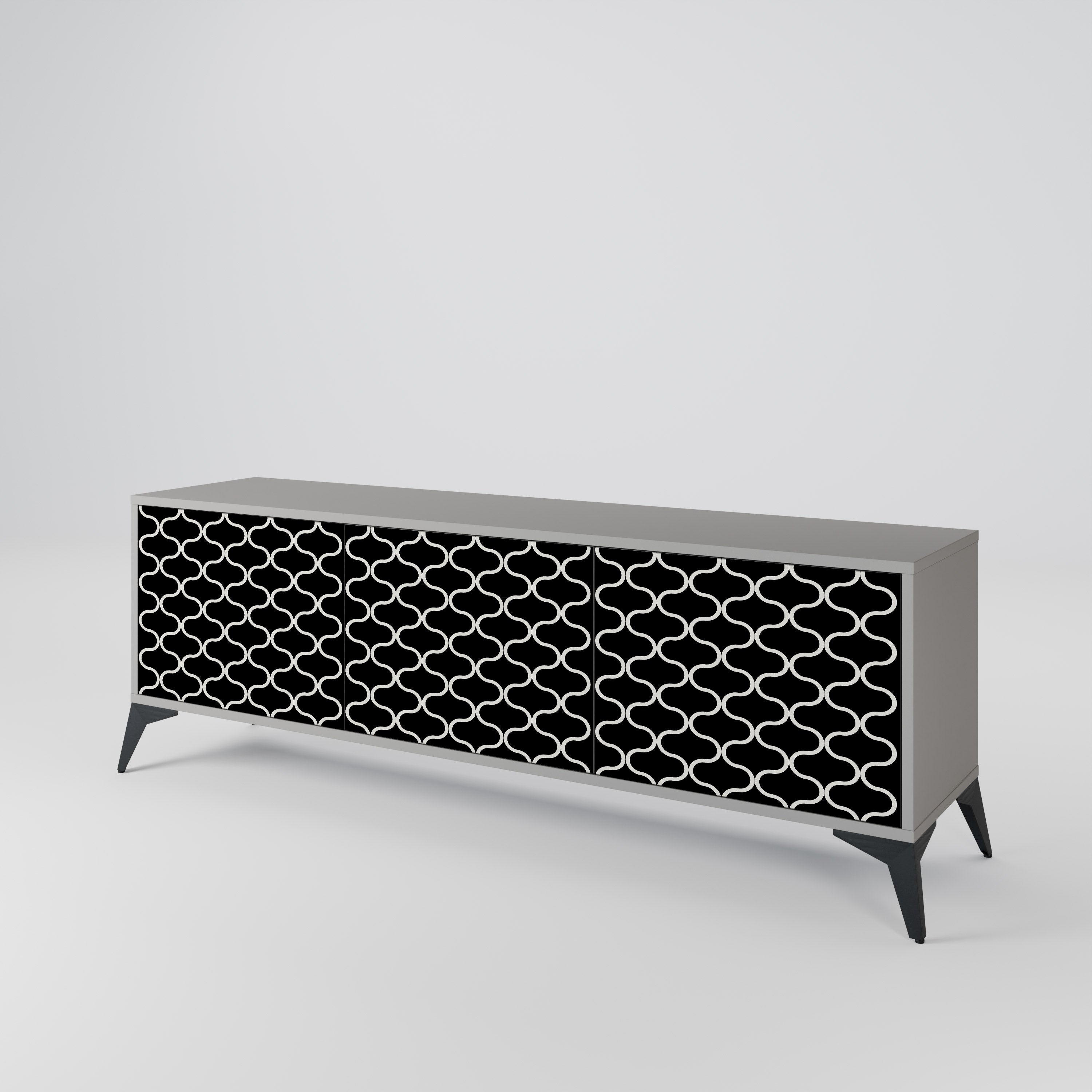 TESSELATED BLACKNESS Mueble de TV de 3 Puertas