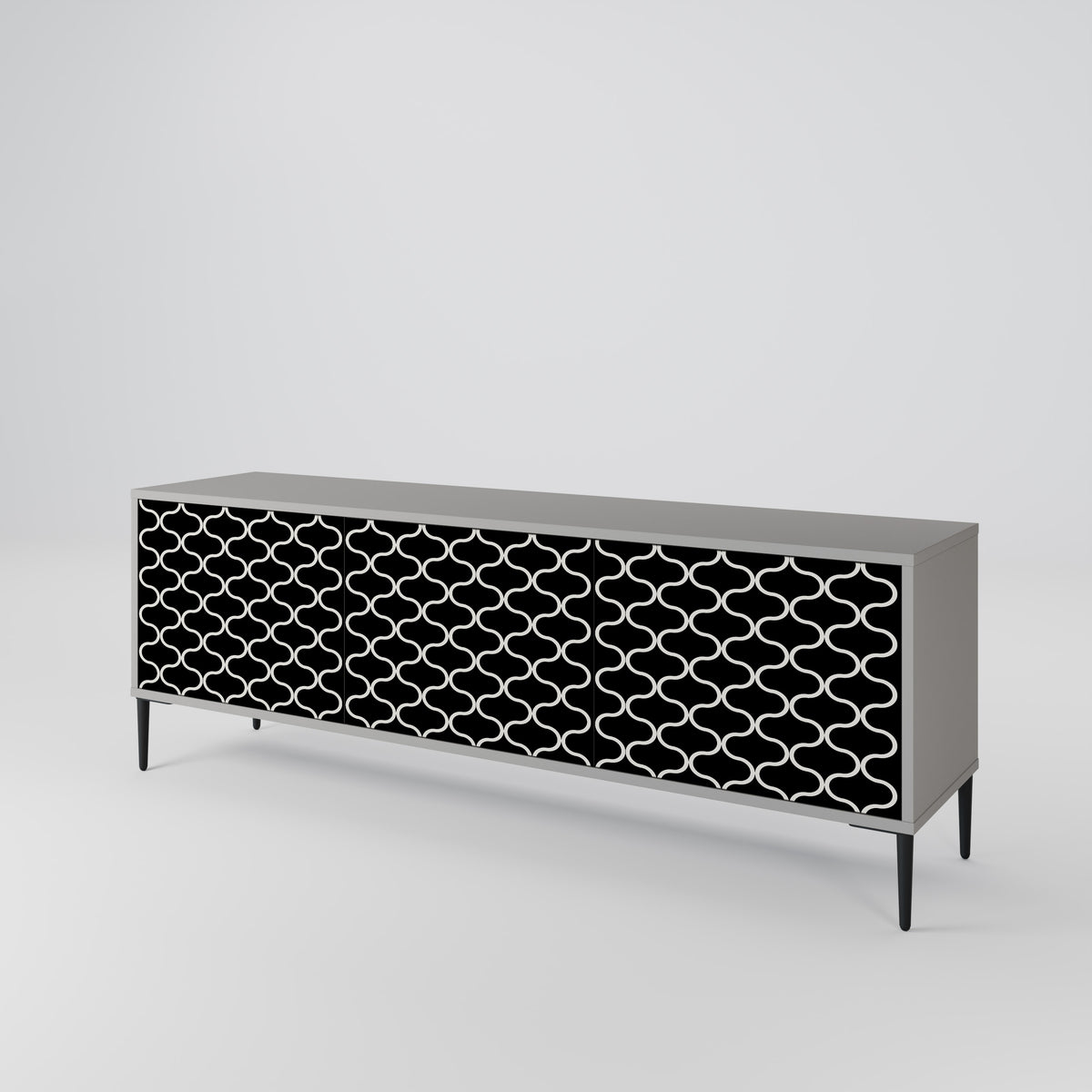 TESSELATED BLACKNESS Mueble de TV de 3 Puertas