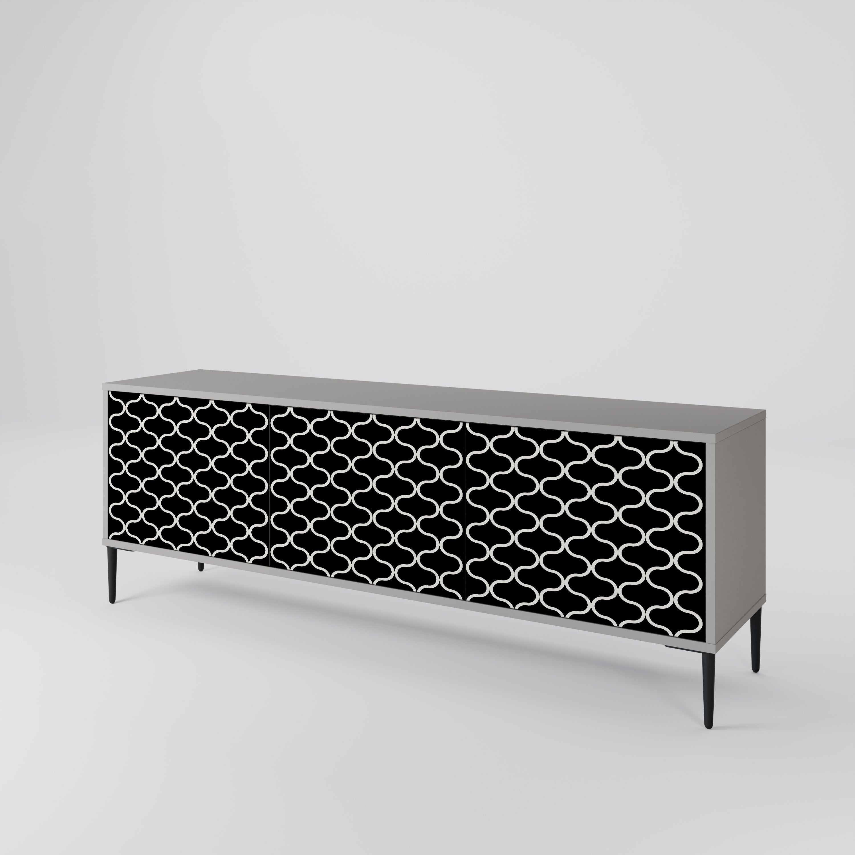 TESSELATED BLACKNESS Mueble de TV de 3 Puertas