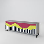 PIANO FANTASY Mueble de TV de 3 Puertas en Acabado Gris