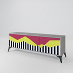 PIANO FANTASY Mueble de TV de 3 Puertas en Acabado Gris