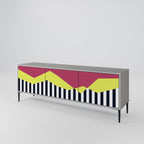 PIANO FANTASY Mueble de TV de 3 Puertas en Acabado Gris