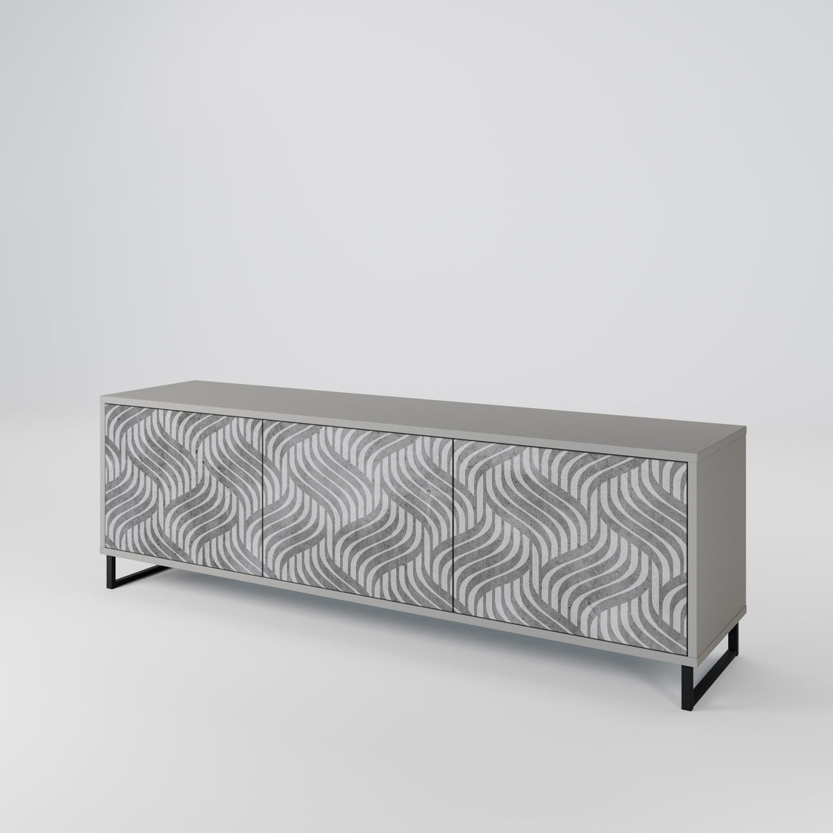 CONCRETE MOVEMENT Mueble de TV de 3 Puertas
