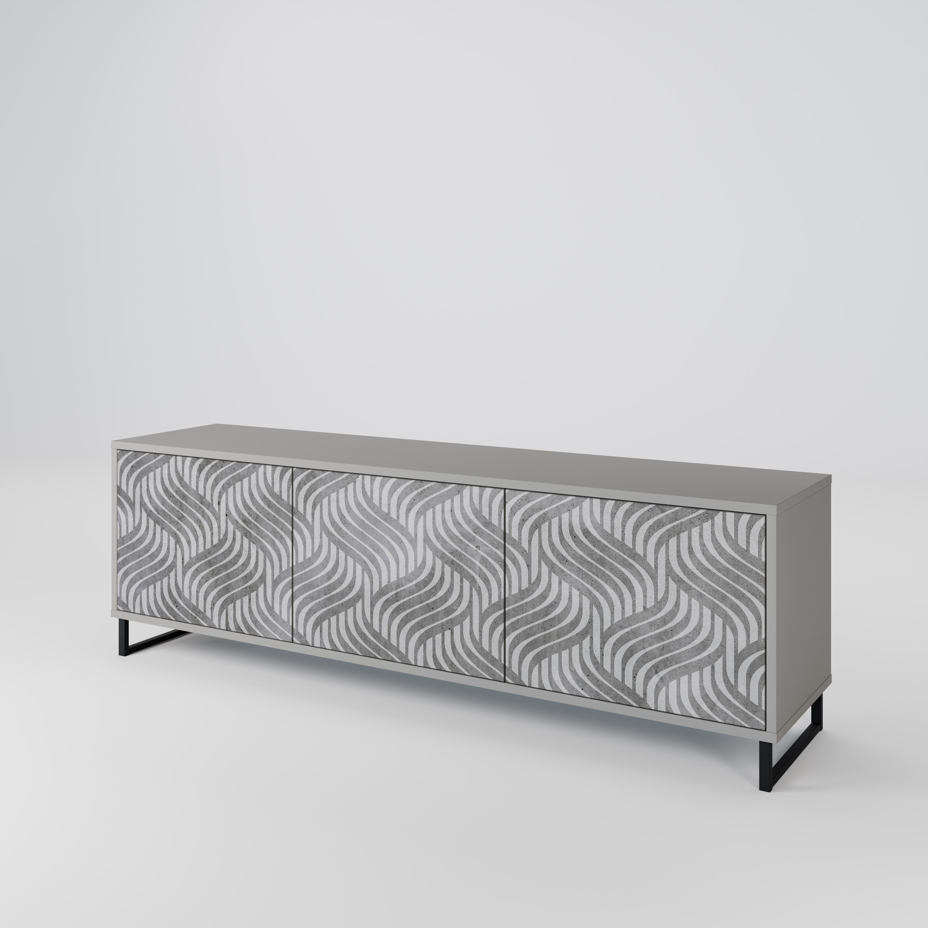 CONCRETE MOVEMENT Mueble de TV de 3 Puertas
