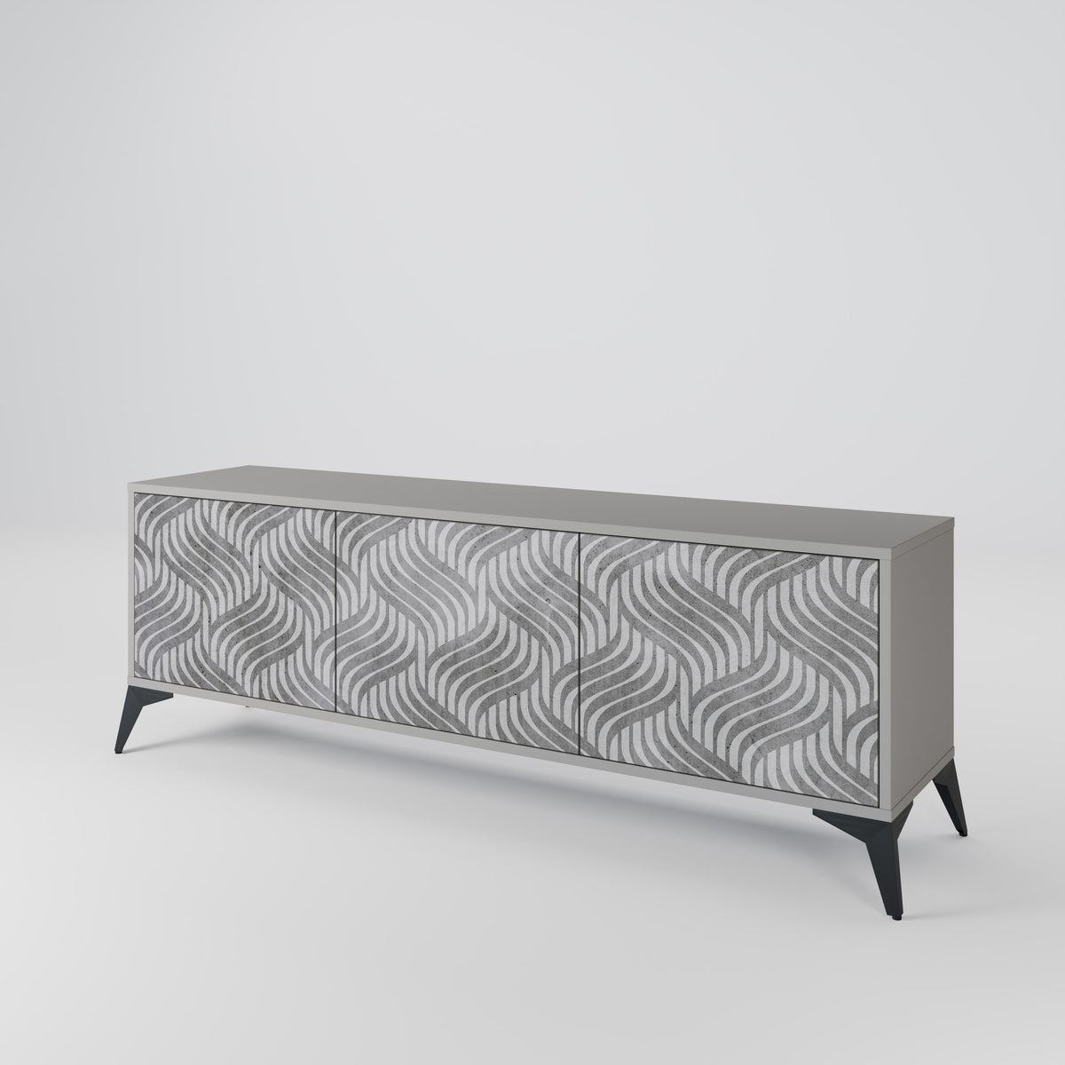 CONCRETE MOVEMENT Mueble de TV de 3 Puertas
