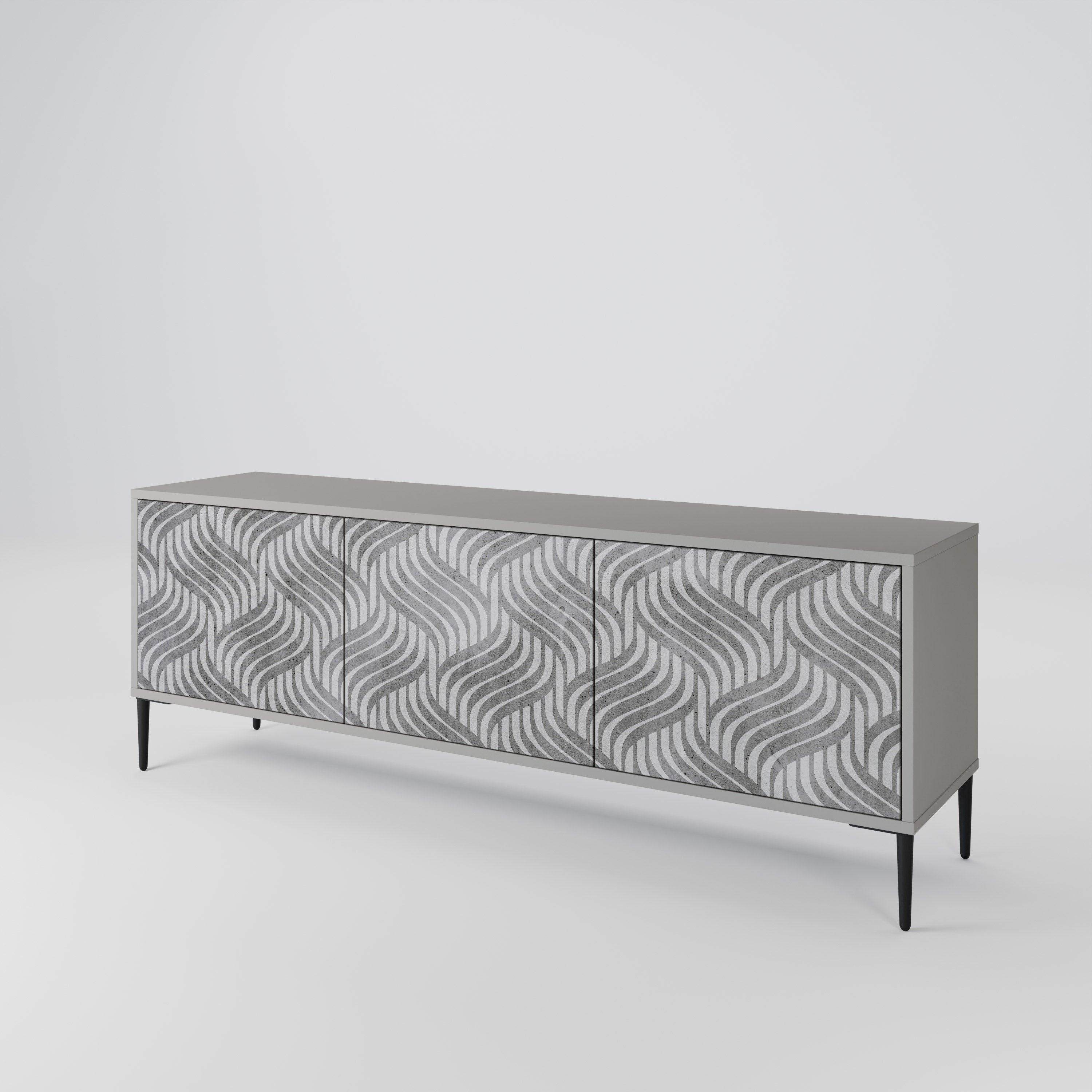 CONCRETE MOVEMENT Mueble de TV de 3 Puertas