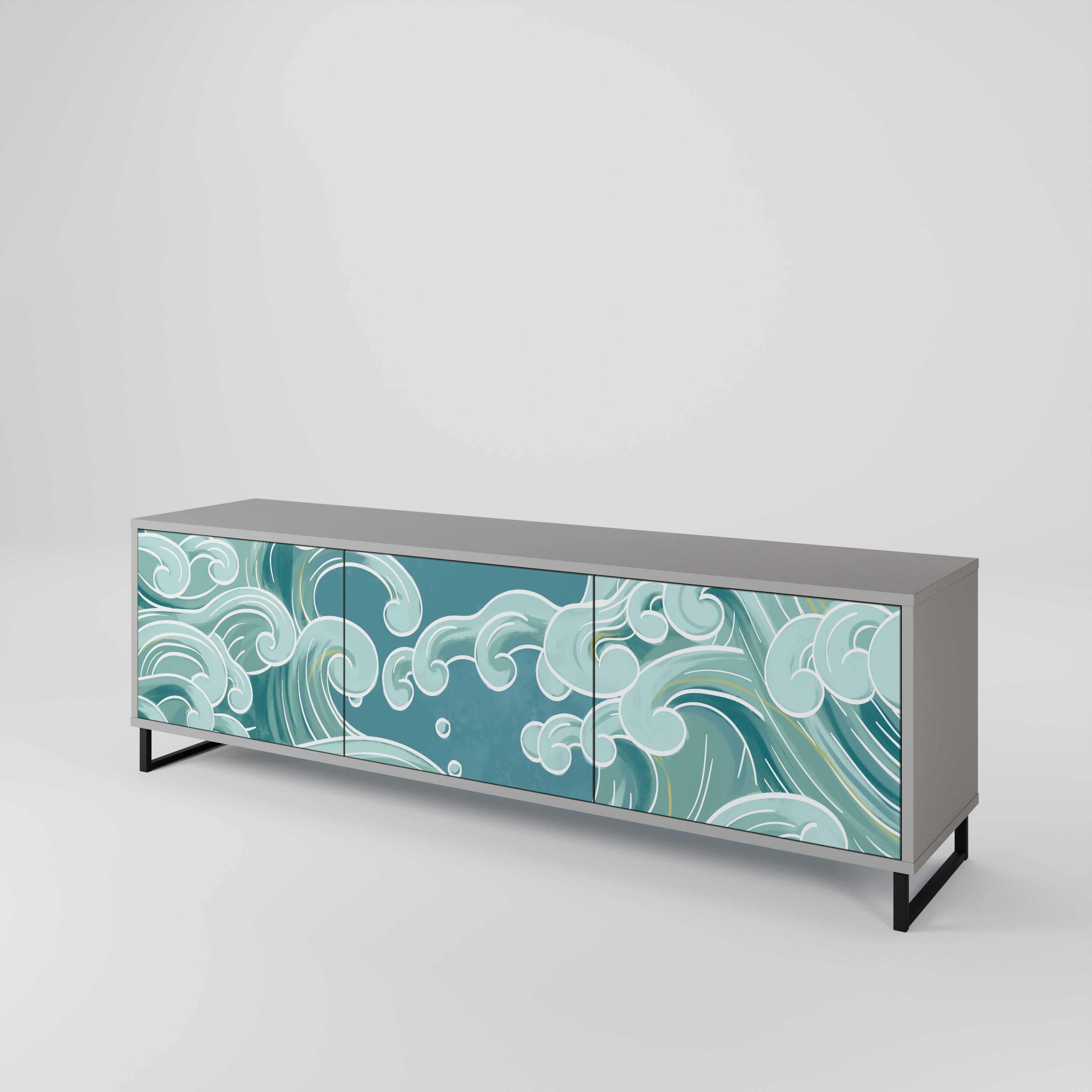 ASIAN SWAY Mueble de TV de 3 Puertas