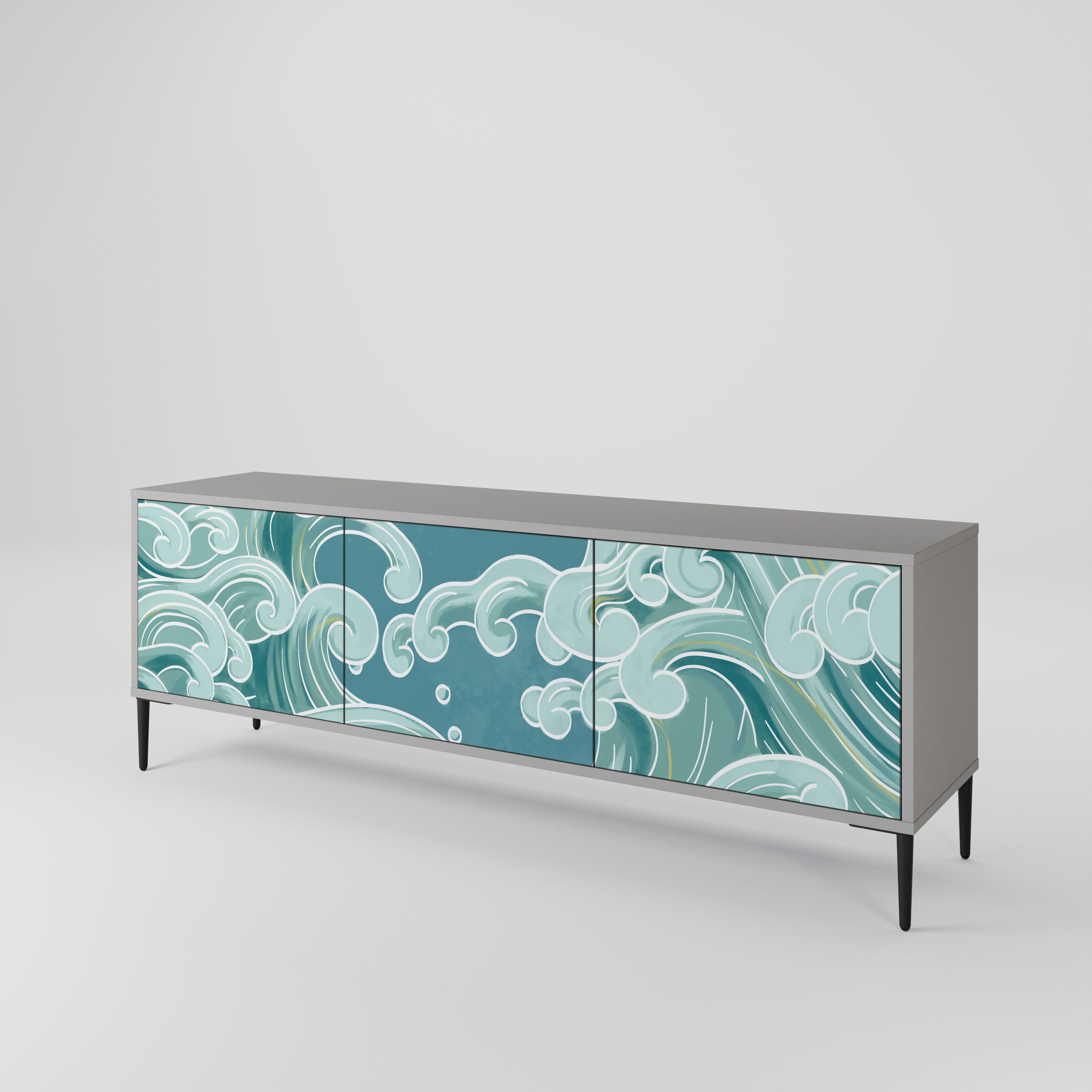 ASIAN SWAY Mueble de TV de 3 Puertas