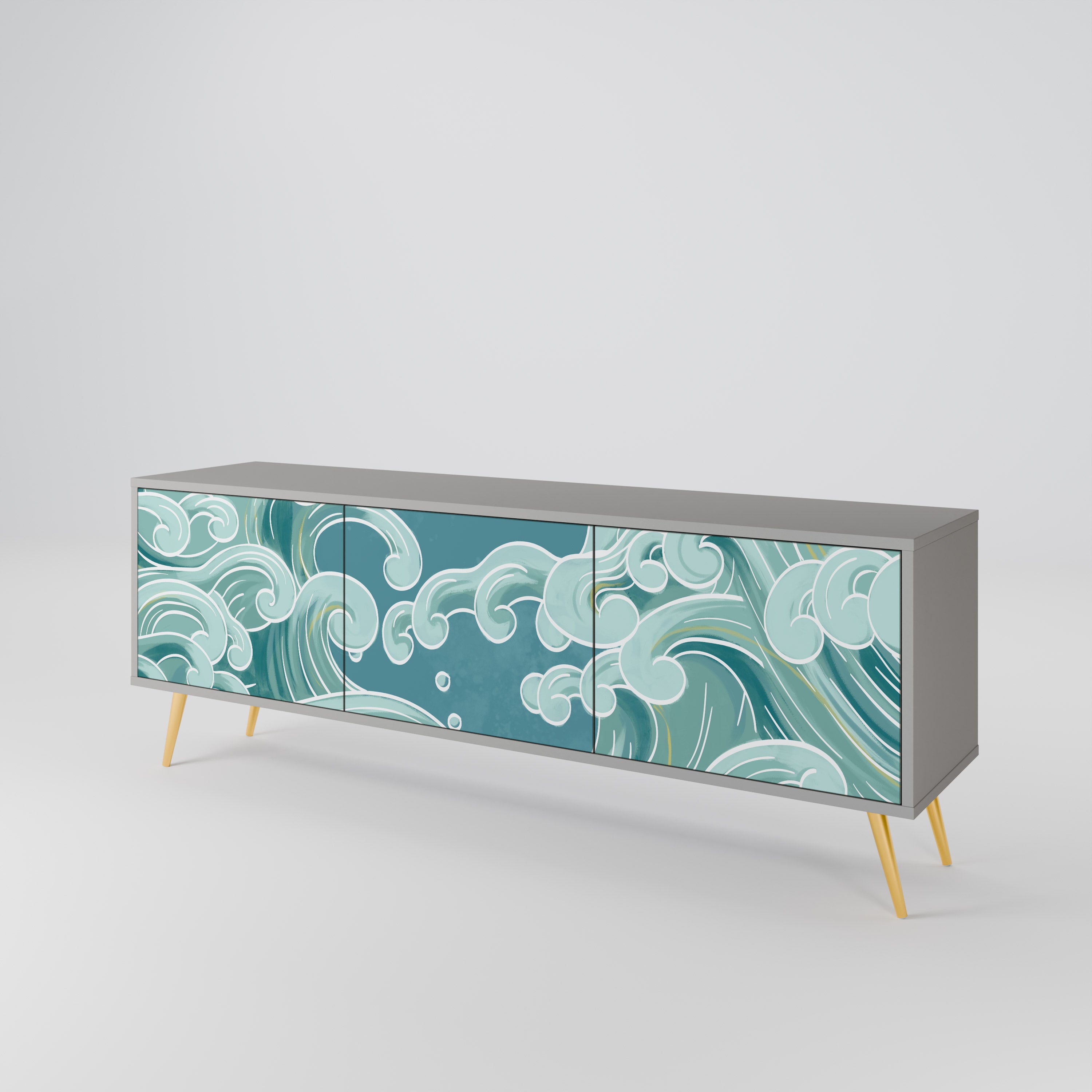 ASIAN SWAY Mueble de TV de 3 Puertas