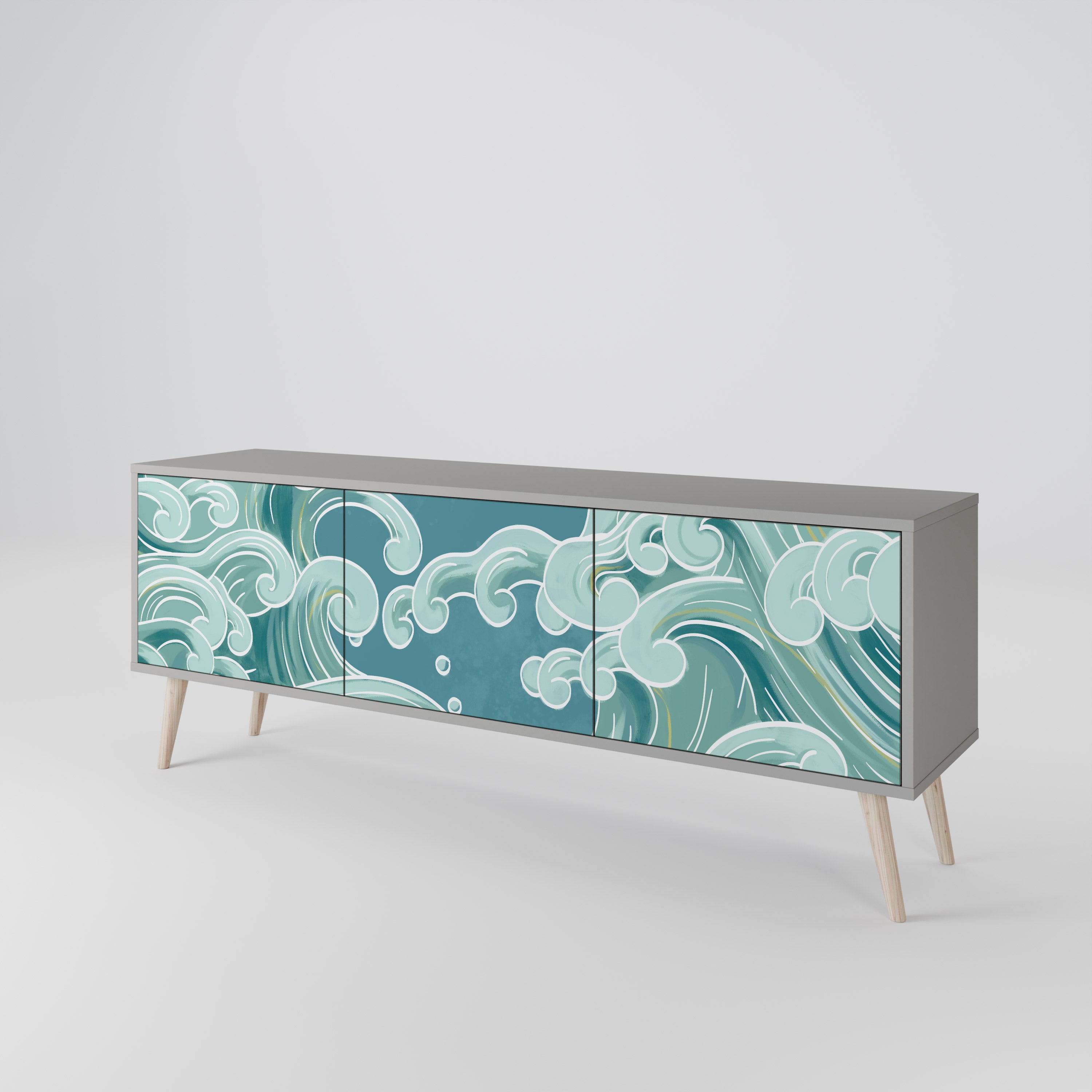 ASIAN SWAY Mueble de TV de 3 Puertas