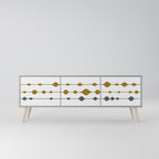 VIVID TONE Mueble de TV de 3 Puertas en Acabado Gris