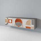 SPACE AROUND Mueble de TV de 3 Puertas en Acabado Gris