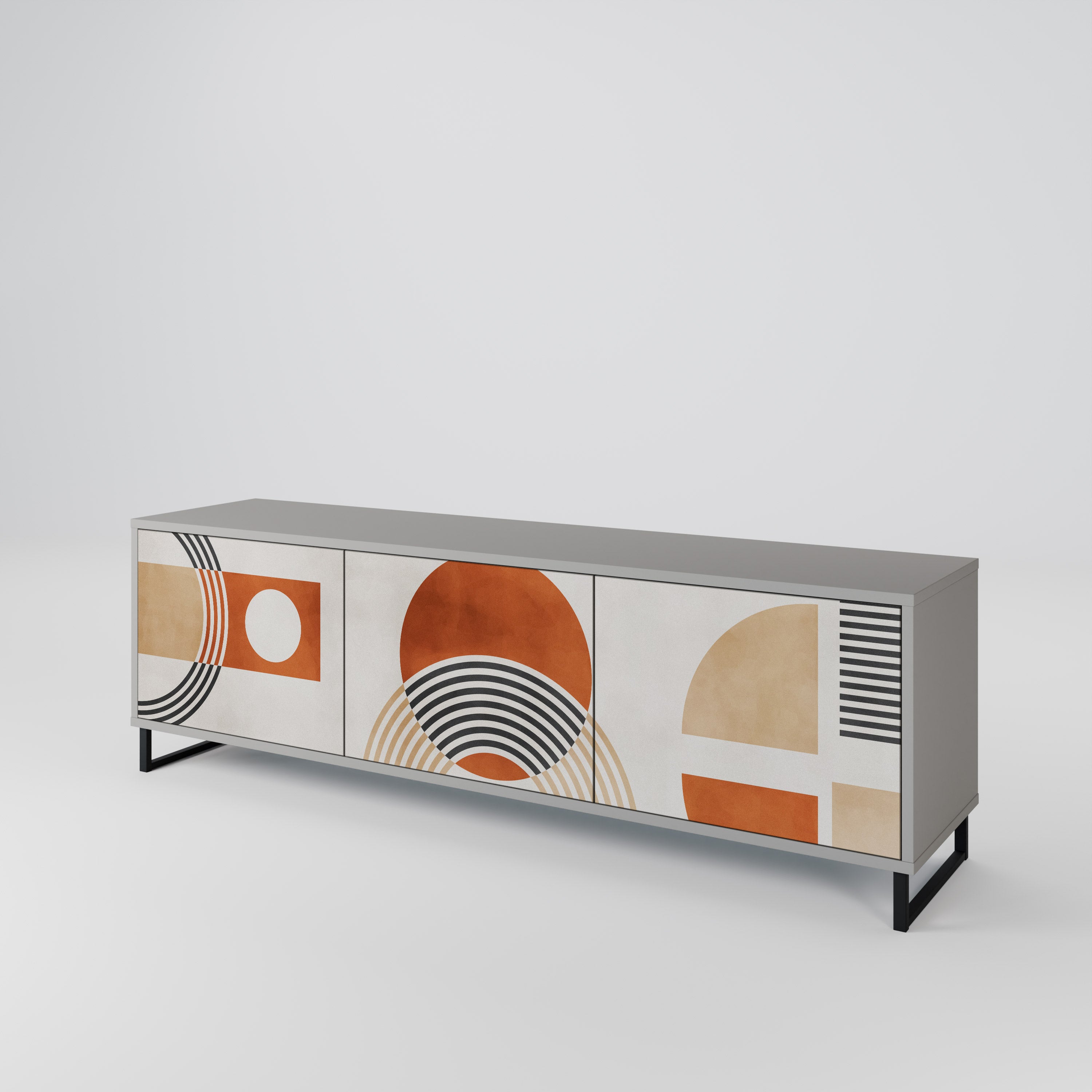 Mueble de TV de 3 puertas SPACE AROUND en acabado gris