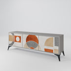 SPACE AROUND Mueble de TV de 3 Puertas en Acabado Gris