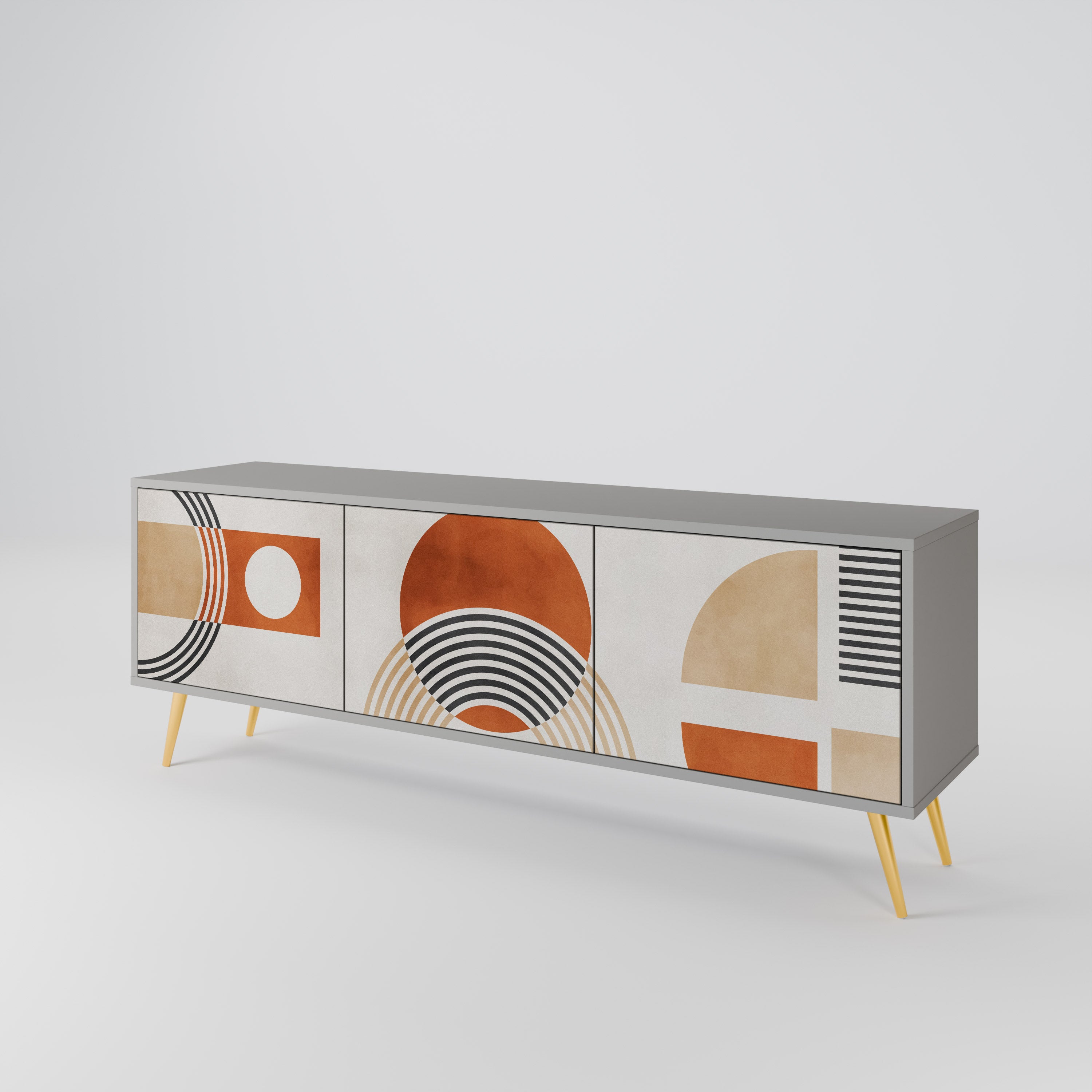 Mueble de TV de 3 puertas SPACE AROUND en acabado gris