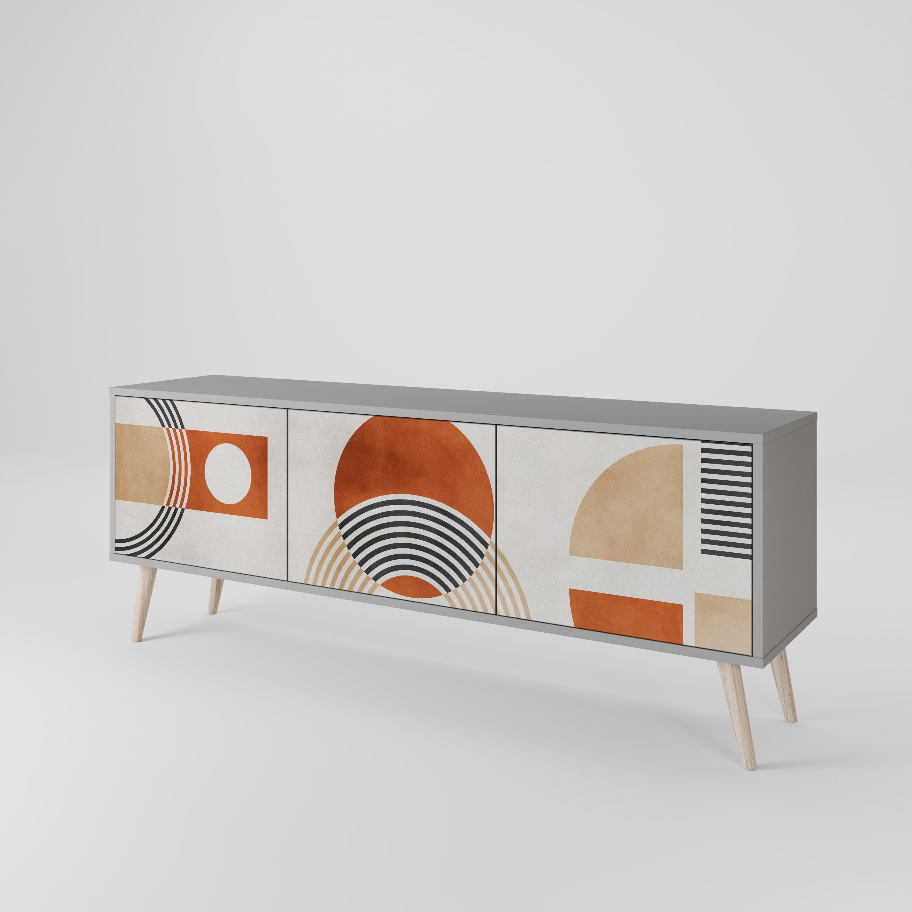 Mueble de TV de 3 puertas SPACE AROUND en acabado gris