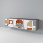 CIRCLE RHYTM 3-Door TV Stand in Grey Finish