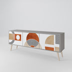 CIRCLE RHYTM 3-Door TV Stand in Grey Finish