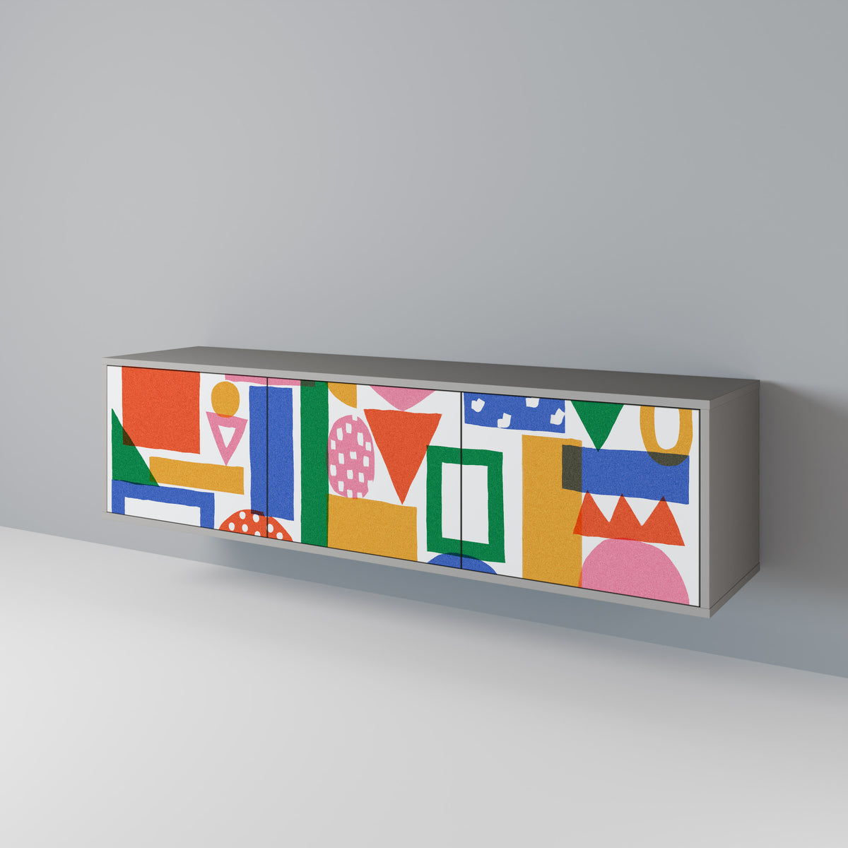 GEOMETRIC GLIMMER Mueble de TV de 3 Puertas