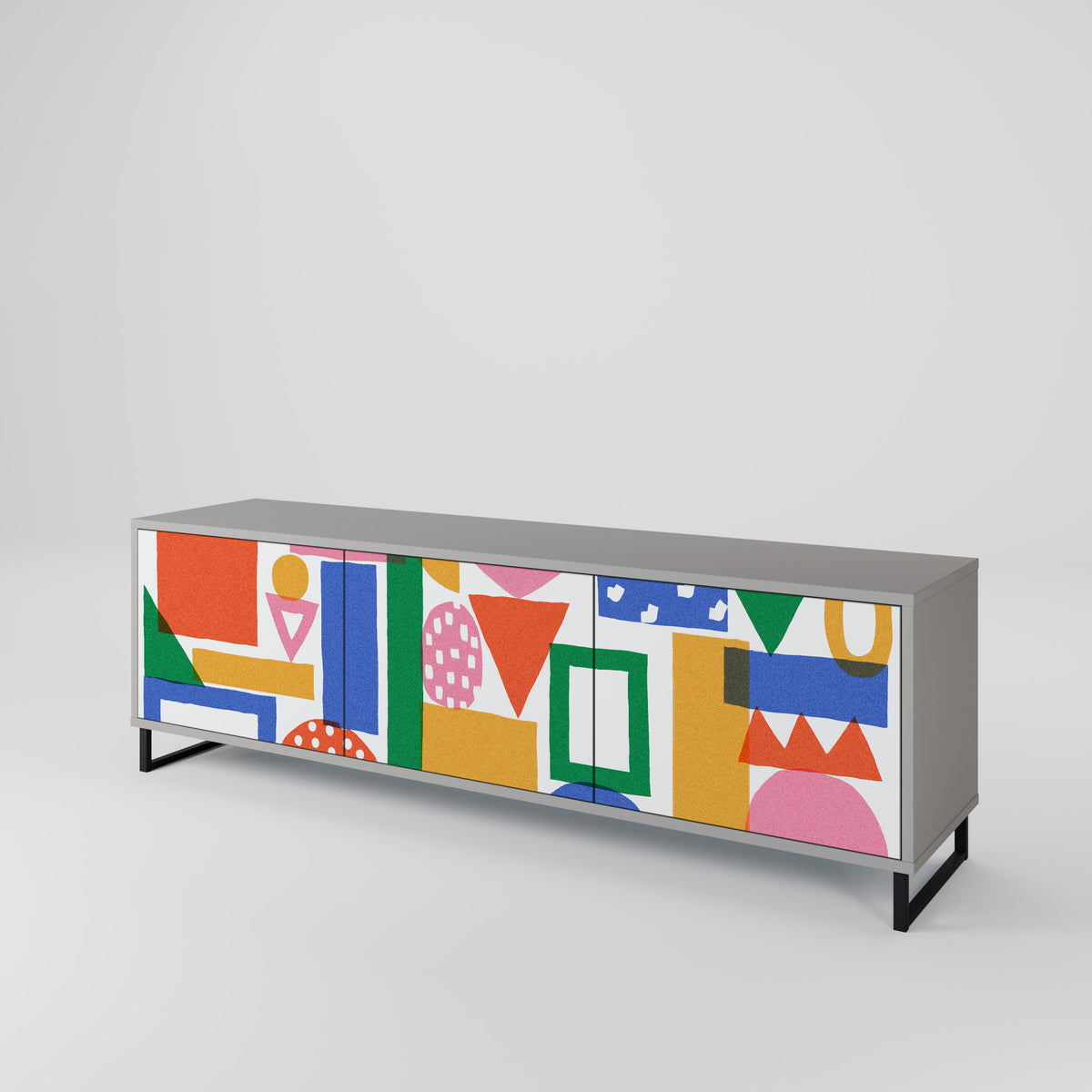 GEOMETRIC GLIMMER Mueble de TV de 3 Puertas