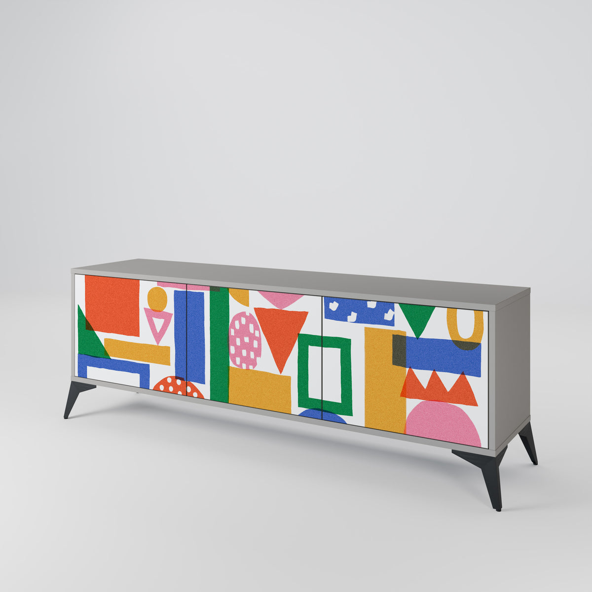 GEOMETRIC GLIMMER Mueble de TV de 3 Puertas