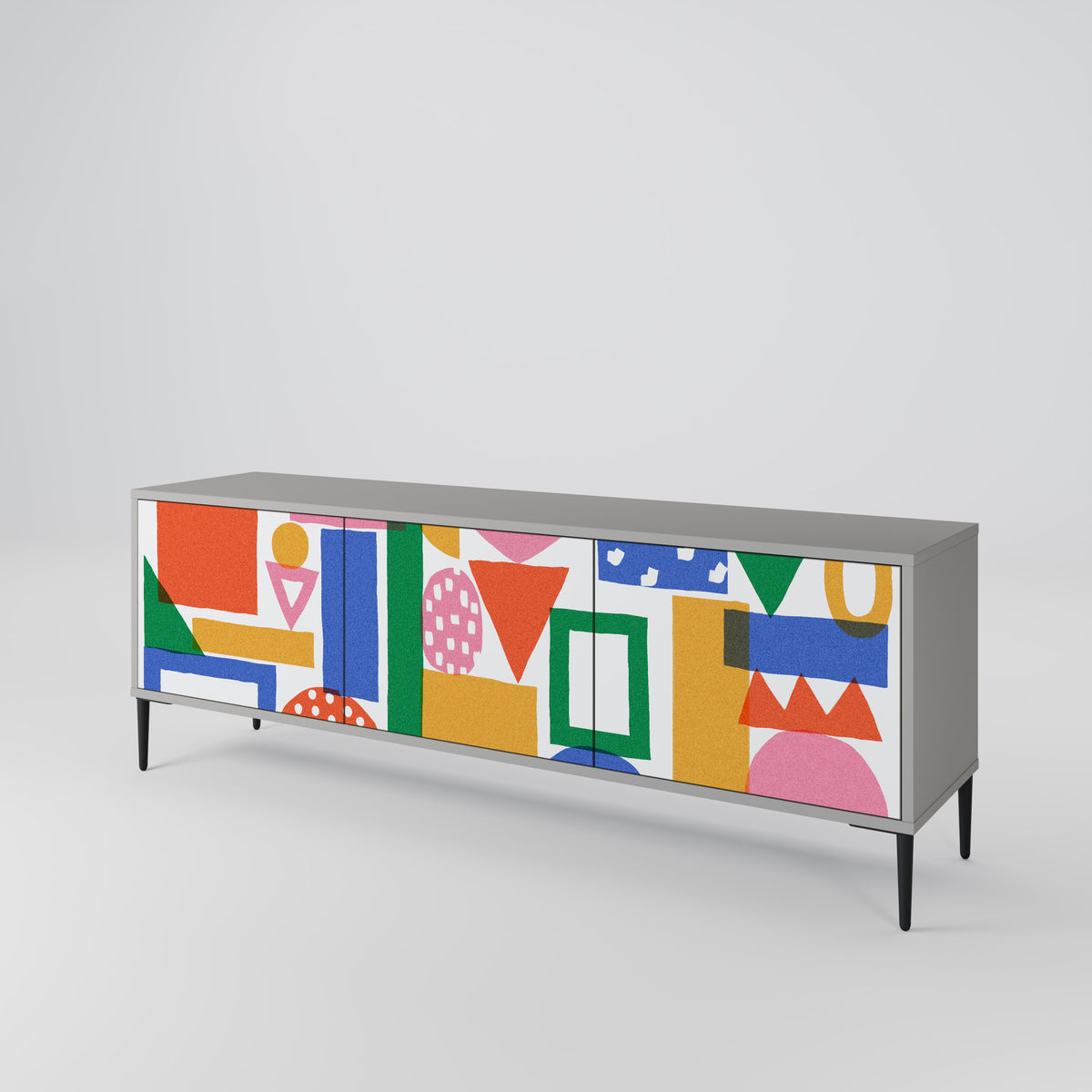 GEOMETRIC GLIMMER Mueble de TV de 3 Puertas