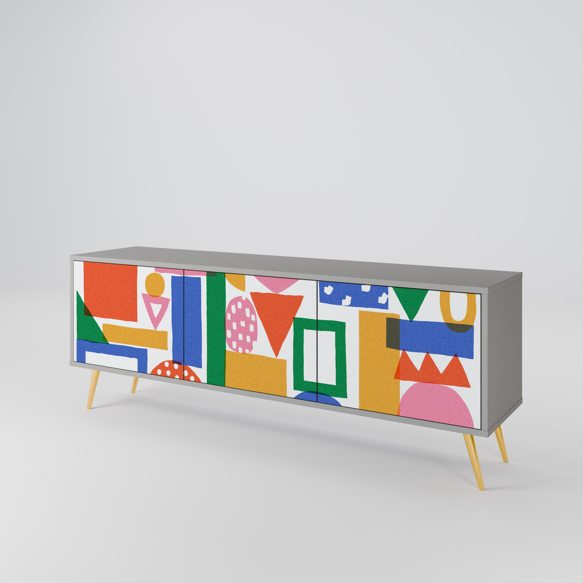 GEOMETRIC GLIMMER Mueble de TV de 3 Puertas