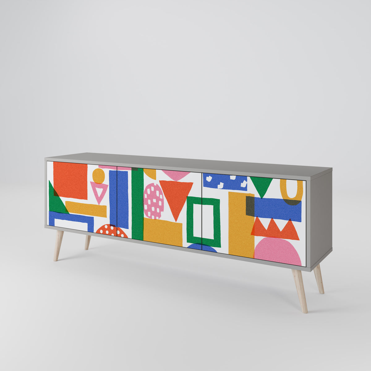 GEOMETRIC GLIMMER Mueble de TV de 3 Puertas