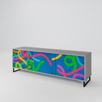 STREAMER TANGLE Mueble de TV de 3 Puertas en Acabado Gris