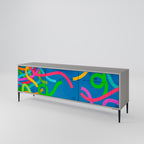 STREAMER TANGLE Mueble de TV de 3 Puertas en Acabado Gris