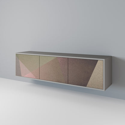 BEIGE GEOMETRY Mueble de TV de 3 Puertas