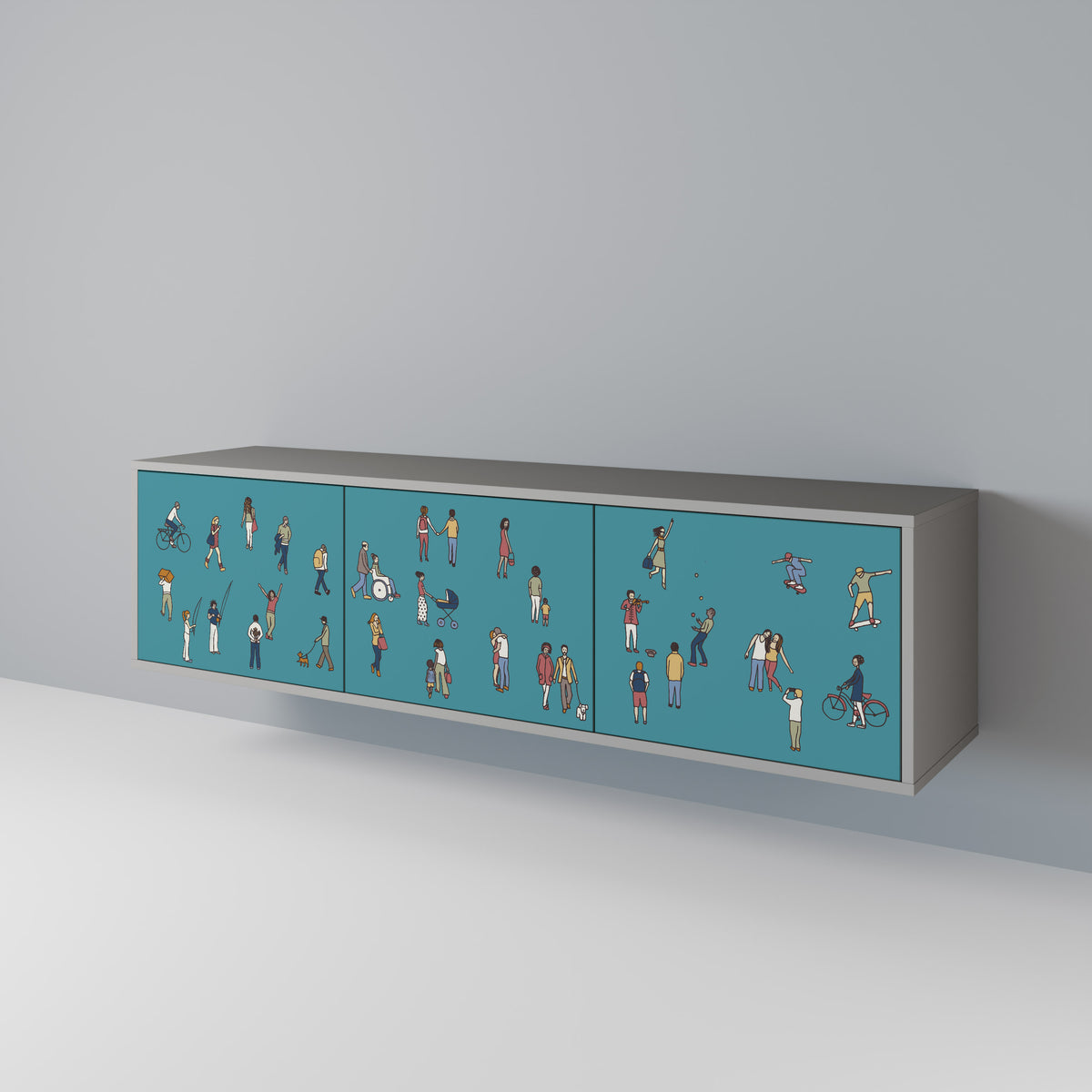 COLLECTIVE STREAM Mueble de TV de 3 Puertas