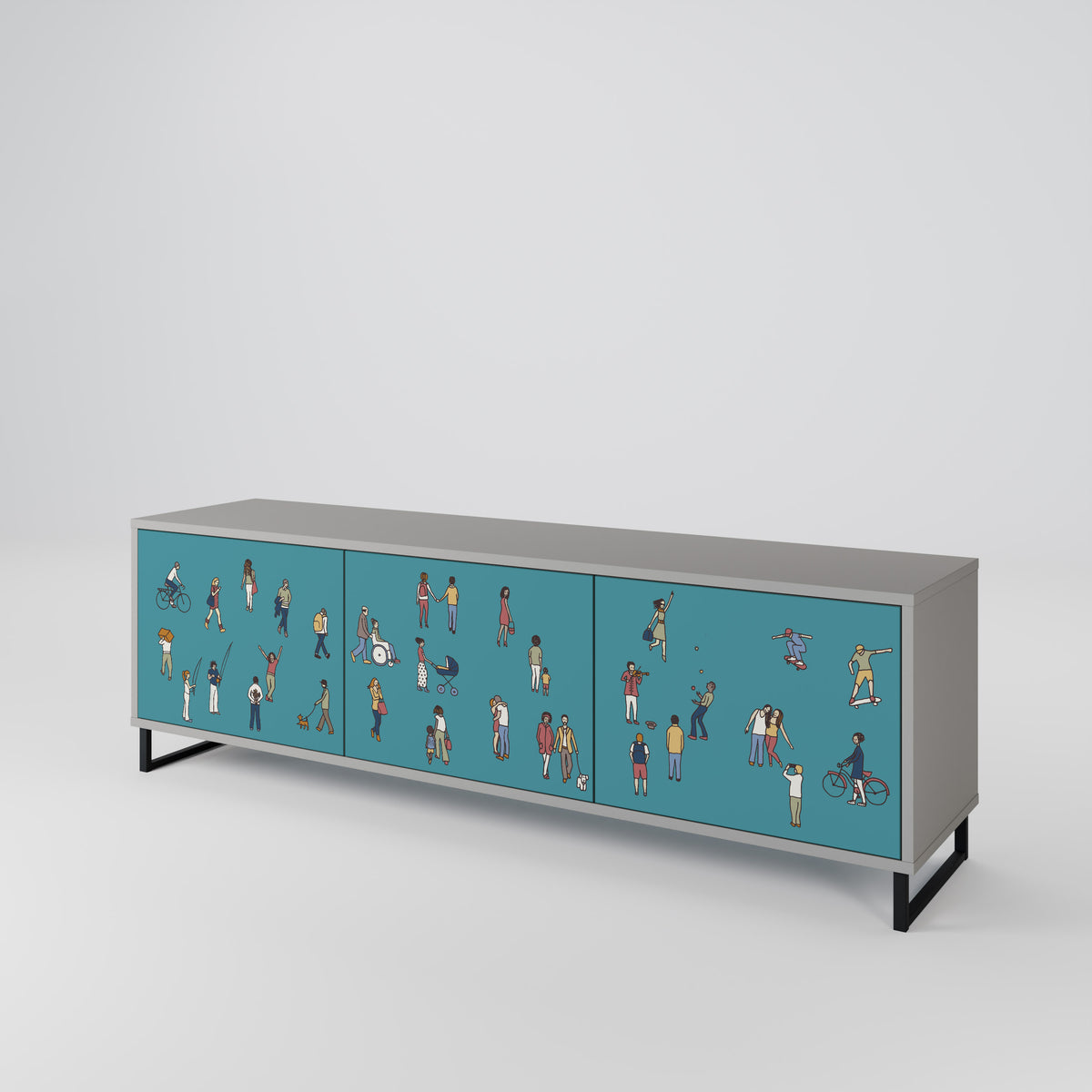 COLLECTIVE STREAM Mueble de TV de 3 Puertas