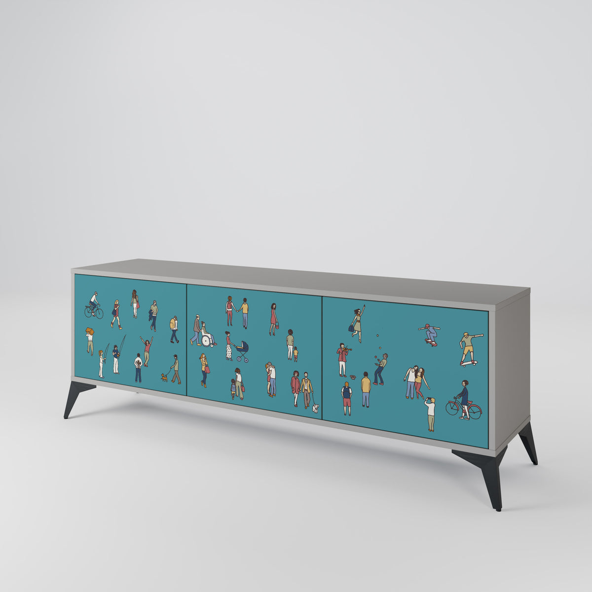 COLLECTIVE STREAM Mueble de TV de 3 Puertas