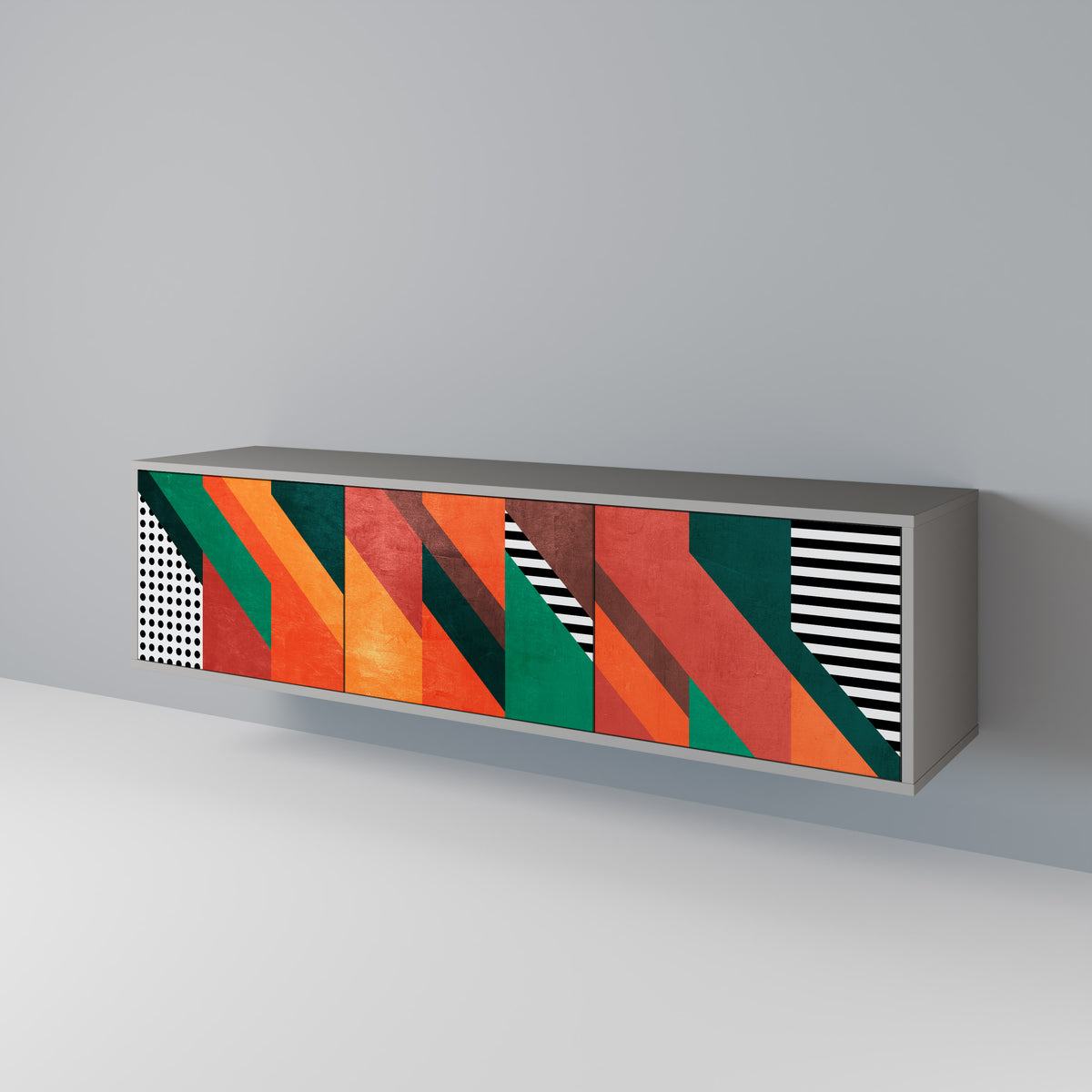 MAKESHIFT ARTISTRY Mueble de TV de 3 Puertas