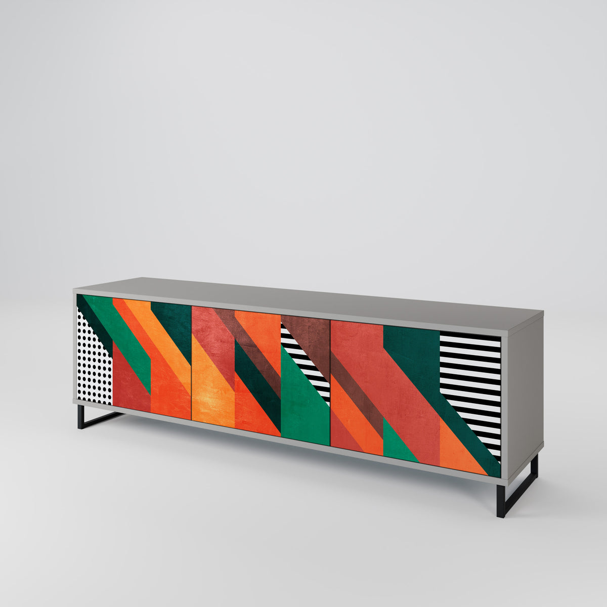 MAKESHIFT ARTISTRY Mueble de TV de 3 Puertas