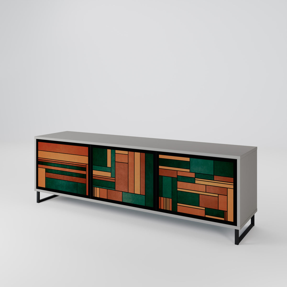 EARTHY FIGURES Mueble de TV de 3 Puertas