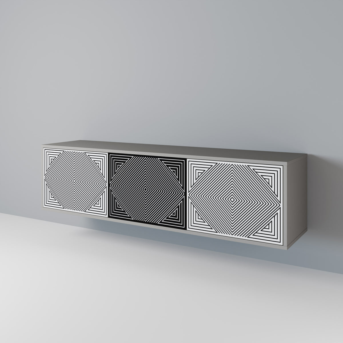 POLYGON ILLUSION Mueble de TV de 3 Puertas