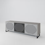 POLYGON ILLUSION 3-Door TV Stand in Grey Finish