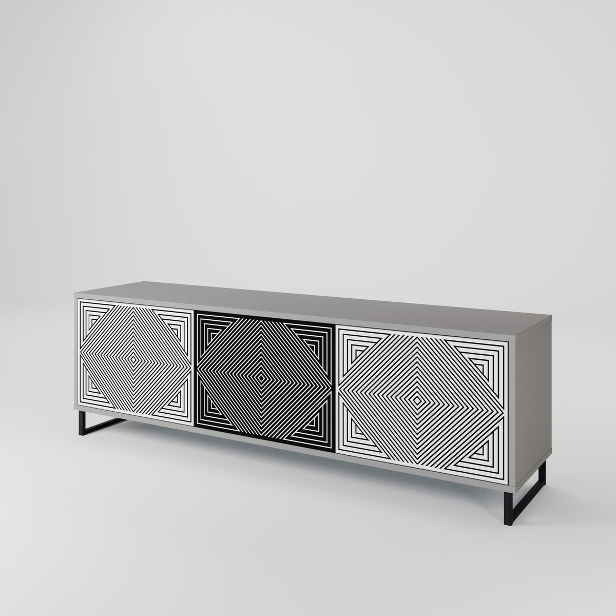 POLYGON ILLUSION Mueble de TV de 3 Puertas