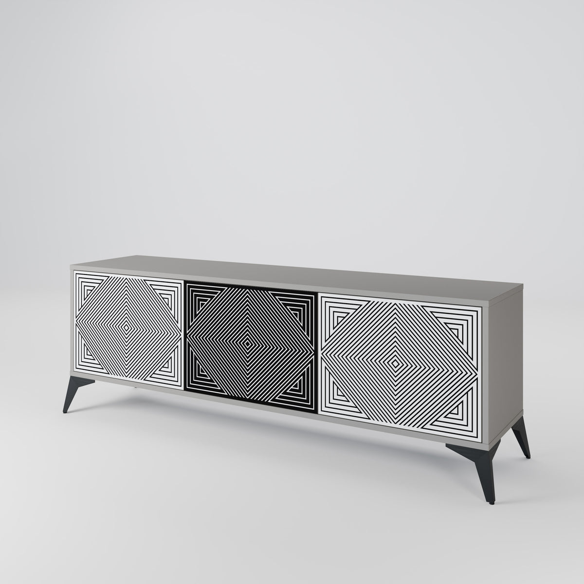 POLYGON ILLUSION Mueble de TV de 3 Puertas