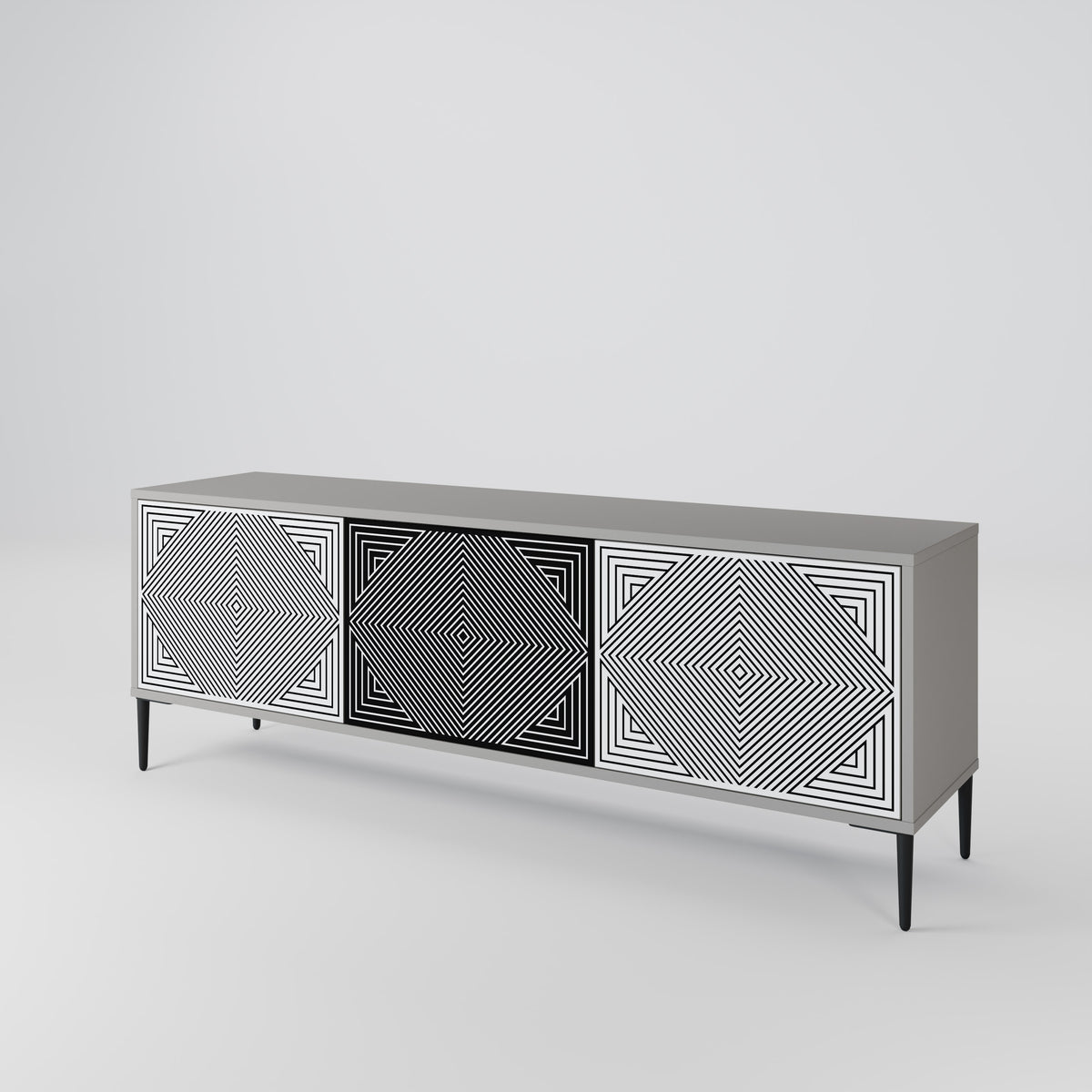 POLYGON ILLUSION Mueble de TV de 3 Puertas