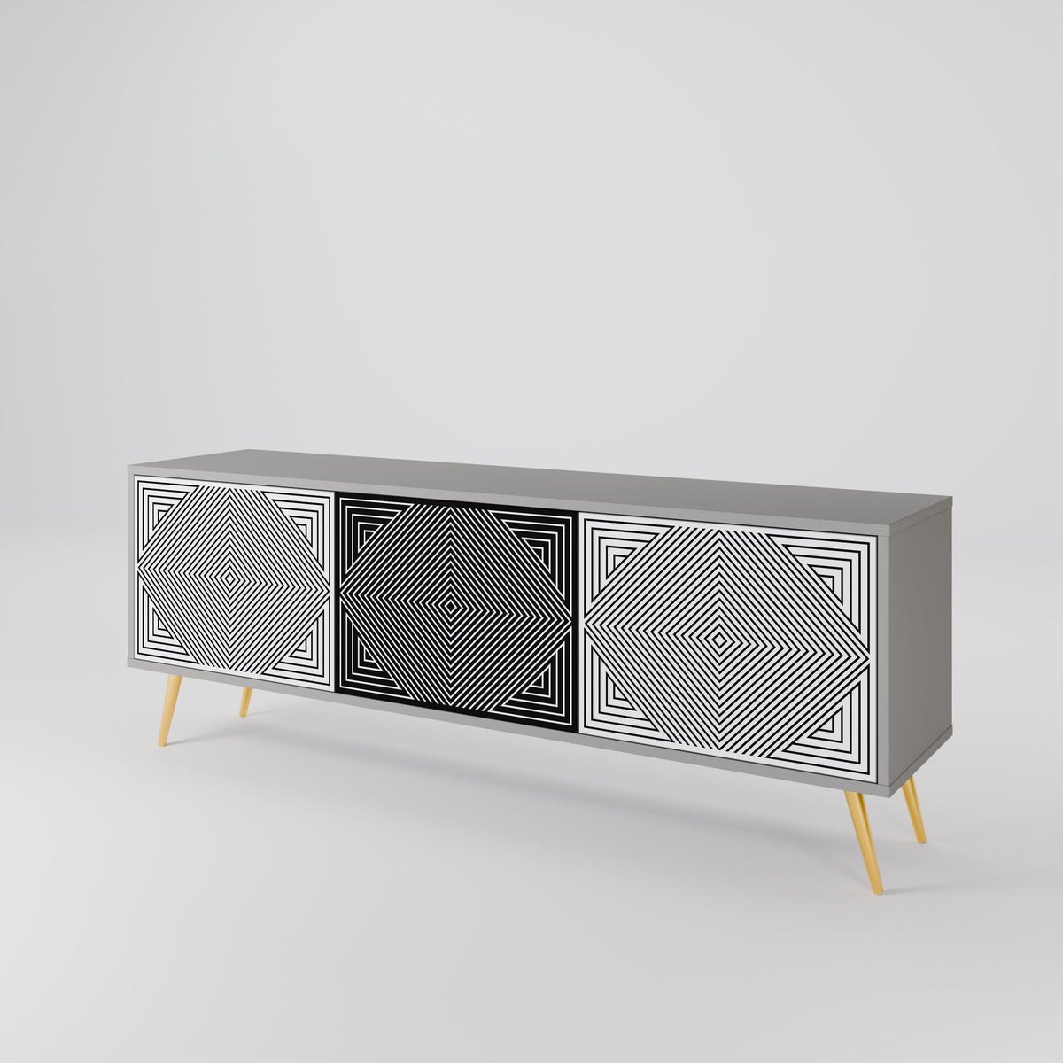 POLYGON ILLUSION Mueble de TV de 3 Puertas