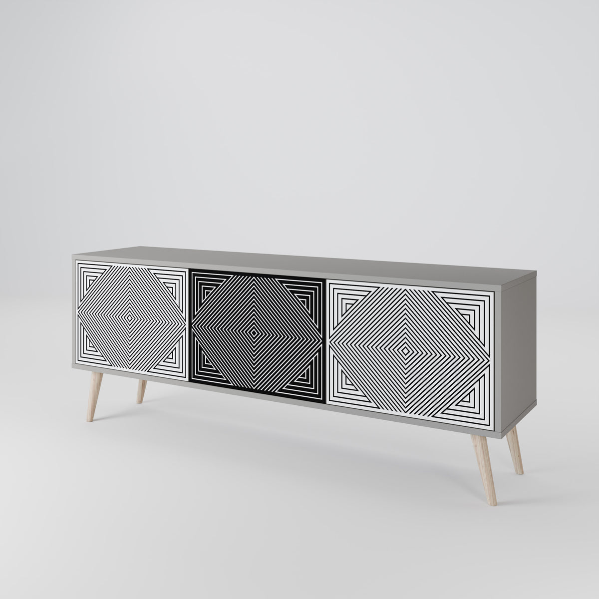 POLYGON ILLUSION Mueble de TV de 3 Puertas