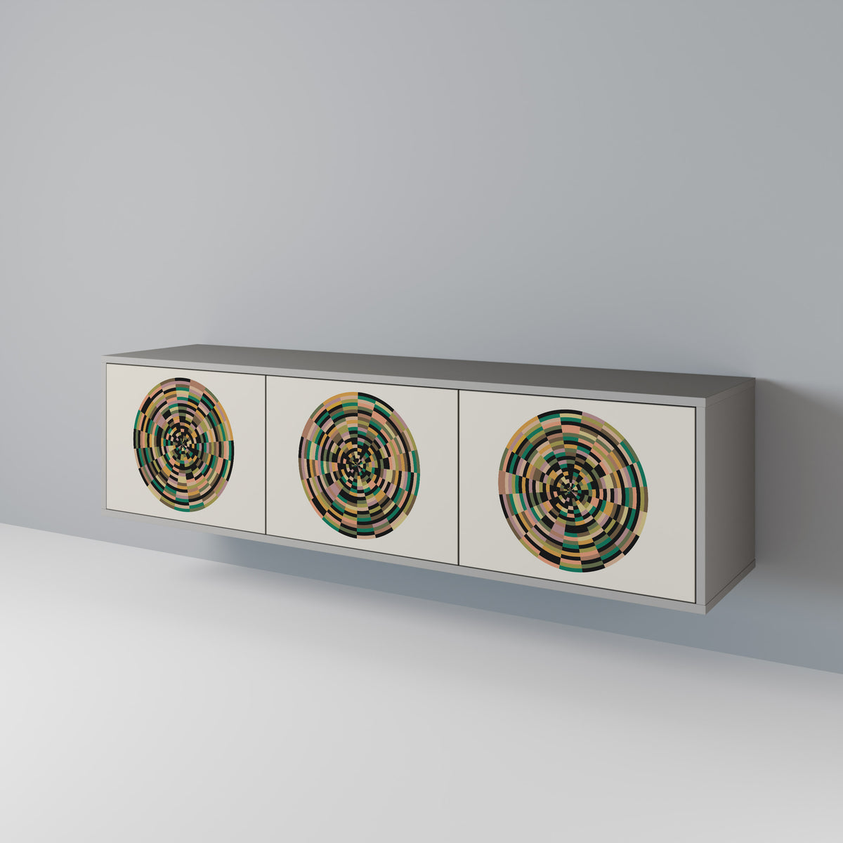GREEN CIRCLES Mueble de TV de 3 Puertas