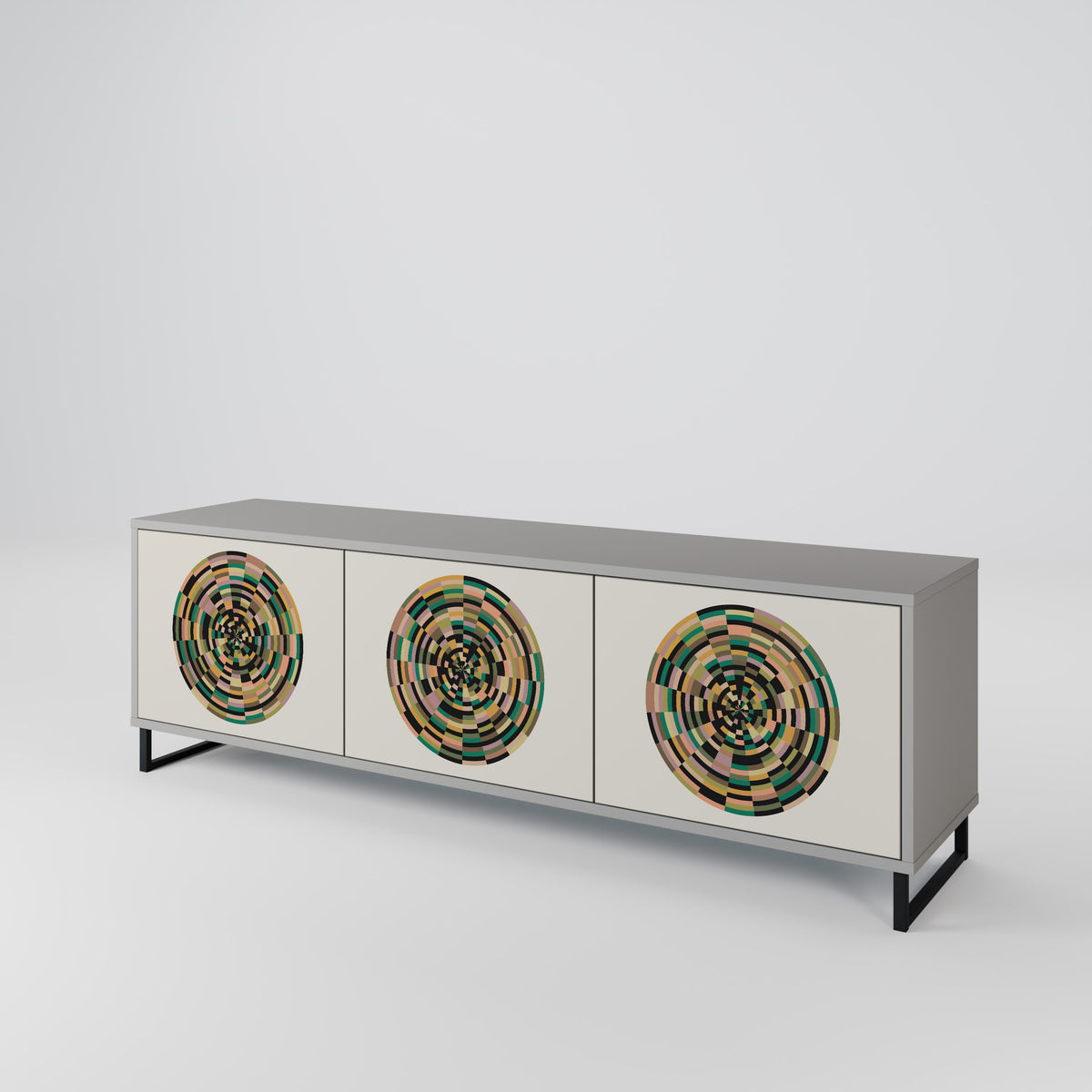 GREEN CIRCLES Mueble de TV de 3 Puertas